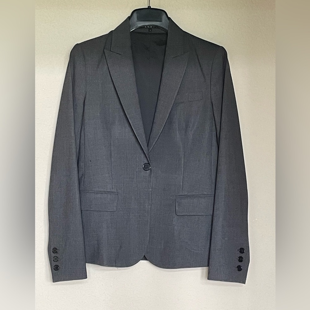 Preowned Theory Matching Grey One Button Blazer S… - image 1
